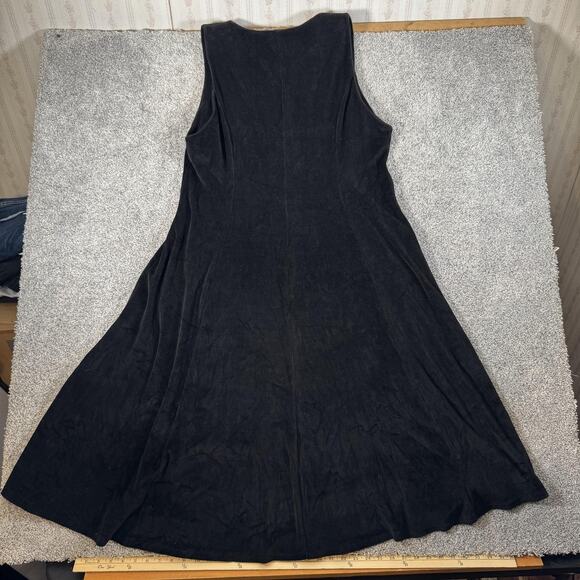 Vintage 90s Ellen Ashley Velvet Dress XL Dark Romantic Goth Vamp Witchy Morticia - Picture 7 of 9